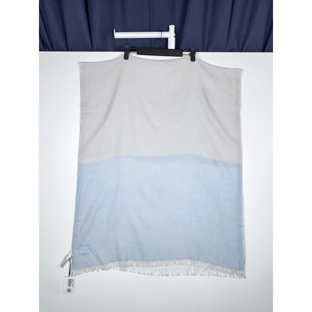 NEW -  LULULEMON - Long Rectangle Scarf - 100% Wool - Gray/ Blue